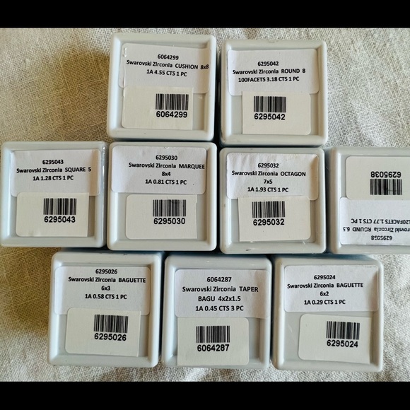 Swarovski ZIRCONIA clear stones multi-sizes,9 pcs - Picture 11 of 11
